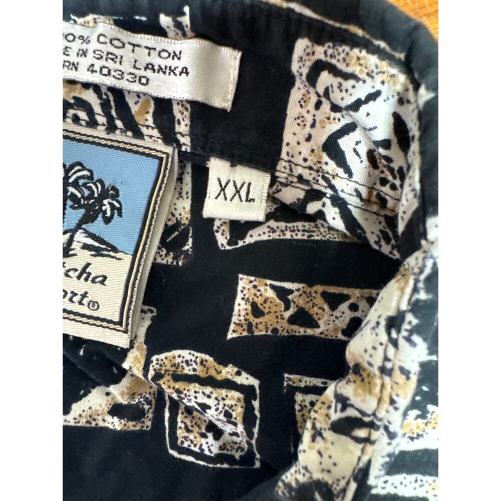 Gotcha Spozt Men’s XXL Button Down Shirt Black Tribal Print 100% Cotton Surf - Picture 5 of 6
